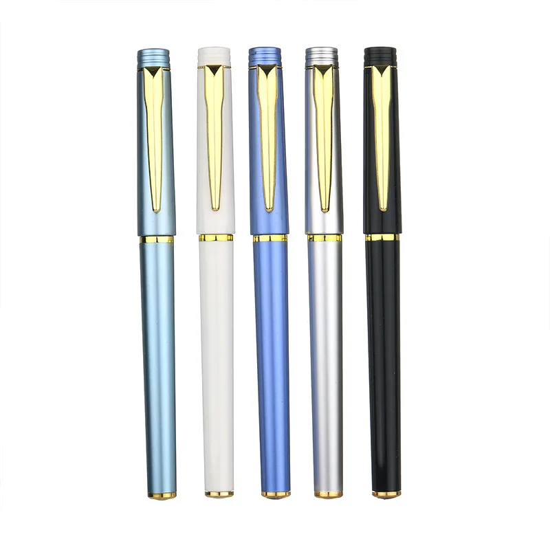 

5Pcs Creative stationery gifts metal texture neutral signature pen Black water pen wholesale