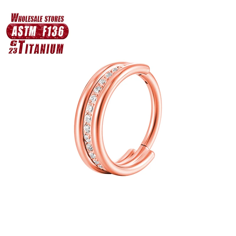 F136 Titan-Nasenring, Implantatqualität, aufklappbare, nahtlose Ohrringe, Clicker-Creolenring für Knorpel, Helix, Rook, Septum, Daith, Tragus – Detail 16