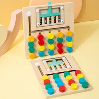 Montessori Wooden Educational Logic Game for Kids Color Matching Slide Puzzle Sensory Educational Toys Gifts for Toddlers 2