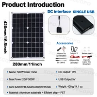 Kit solaire 10000W, panneau 500W, contrôleur MPPT 100A, câble DC 12V/24V à 220V/110V, onduleur pour Camping d'urgence certifié CE 3