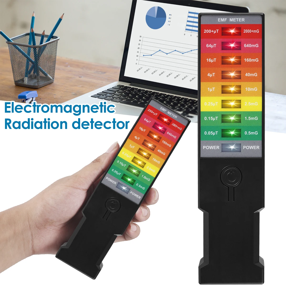 9 LED Portable EMF Magnetic Field Monitor Gauss Meter Latest Electromagnetic Field EMF Gauss Meter Radiation Dosimeter Detector radiation detector emf meter tester