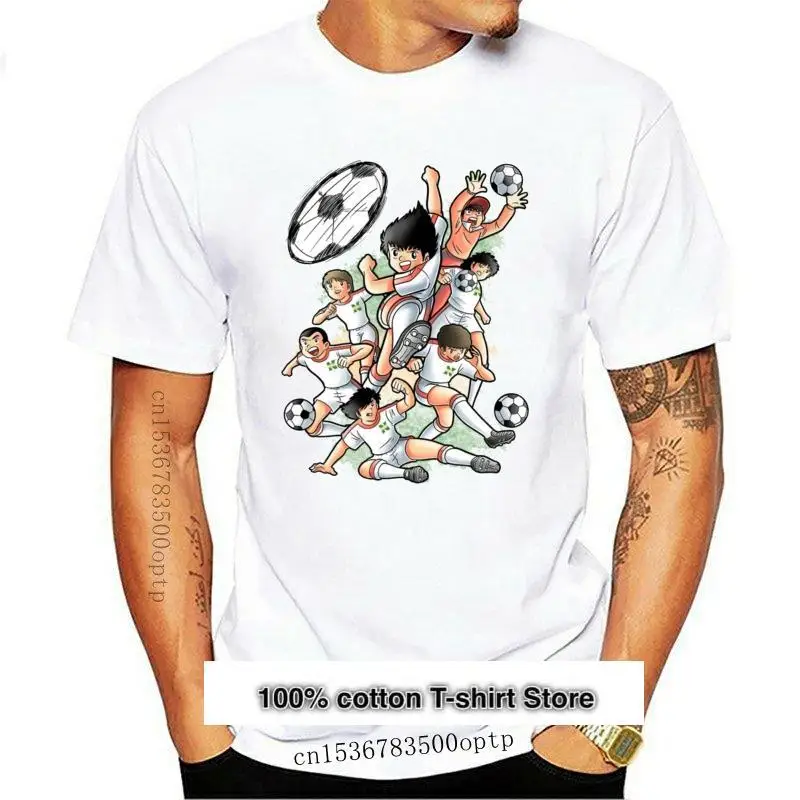 Camiseta De Algodon Para Hombre, Camisa De Manga Corta De Capitan Tsubasa, Nueva