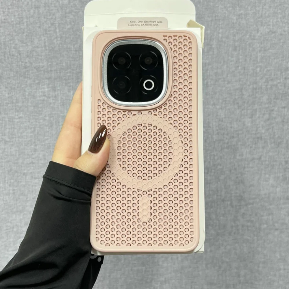 Breathable Magnetic Matte Hard Phone Case with Wireless Charging Compatibility
