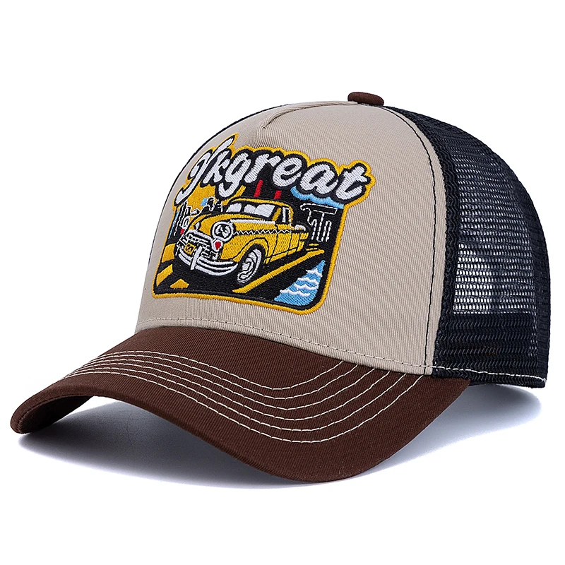 Hot Sale Unisex Baseball Cap Classic Vintage Car Pattern Mesh Cap Men And Women Breathable Streetwear Summer Trucker Hat