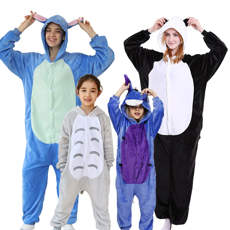 

Женские и детские костюмы, мультяшный Косплей комбинезон для взрослых, одежда для сна, милая Пижама с капюшоном, комбинезон, костюмы на Хэллоуин для женщин и мужчин