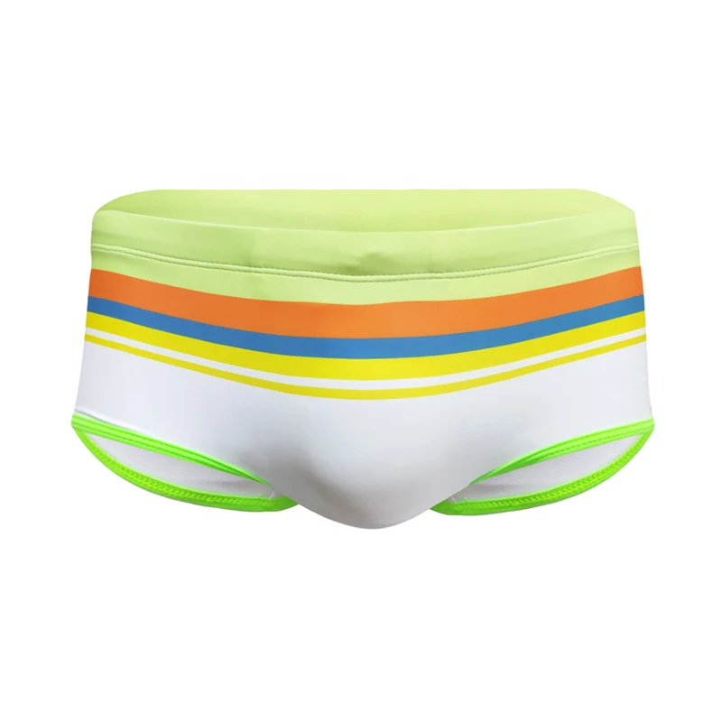 UXH Polyester Comfortable Beach Equipment Men's Swimsuit Small Flat Angle Pants Thermal Faion Stripe Print Trendy