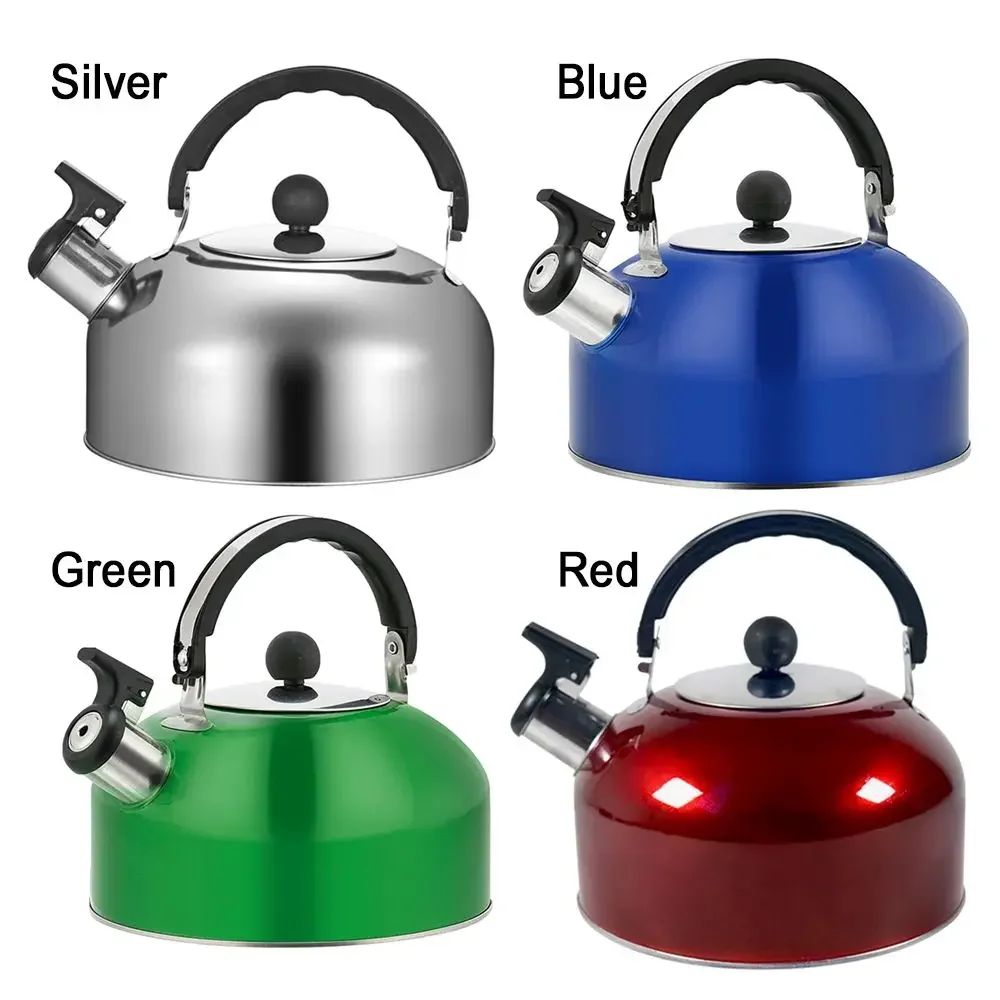 3L Stainless Steel Teapot Stove Gas Water Kettle Whistling Kettle Teapot for Trips Hiking Cooking Teakettle Ergonomic Handle whistling teapot