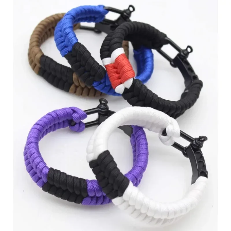 7-core Brazilian Judo Umbrella Rope U-shaped Adjustable Buckle Braided Bracelet Outdoor Emergency Camping Hiking EDC Accessories