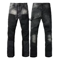 Trendy and Individual, Retro Color-blocking Fashion, Micro-flare, Non-elastic, Slim-fit European and American Men's Jeans. 1