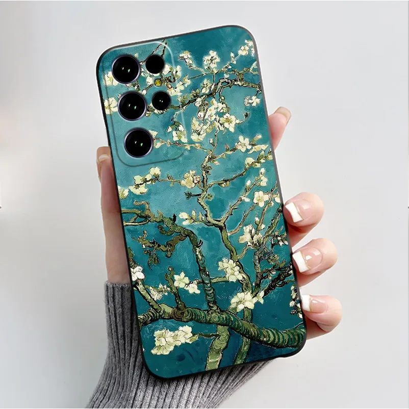 Cute Flower Cartoon Black Silicone Phone Case - Soft, Printed Cover