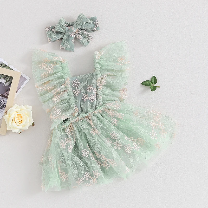 Fairy Tale Lace Tutu Baby Girls Dress-Salmon main image 1