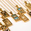 E.B.belle Original New Tarot Queen Lover Magician Moon Necklace Tarnish Free Stainless Steel Jewelry 18K Gold Plated Decoration
