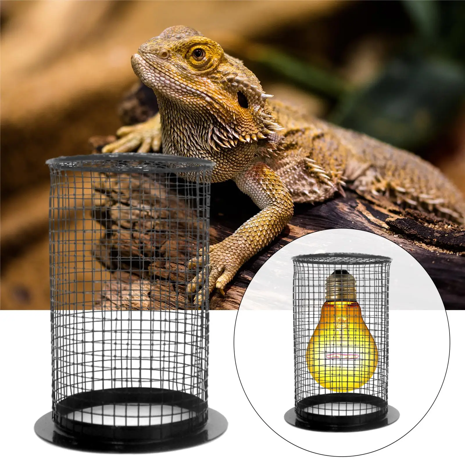 Reptiles Planet Black Clamp 14 - Soporte De Bombilla Con