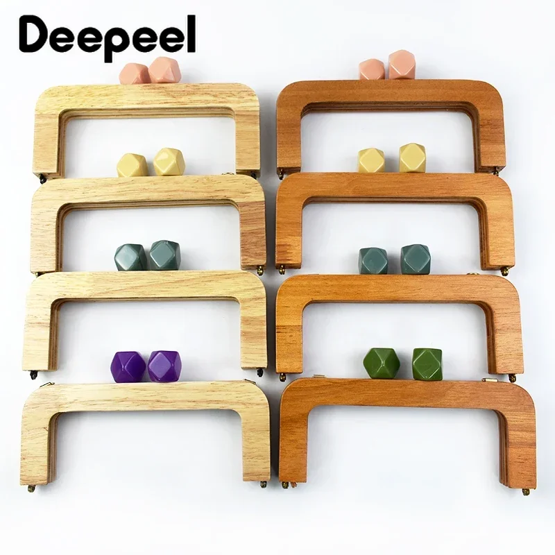 

1Pc Deepeel 20*8cm Wooden Handle Resin Head for Bag Handbag Closure Brackets Buckle Kiss Clasp Purse Frames DIY Bags Accessories