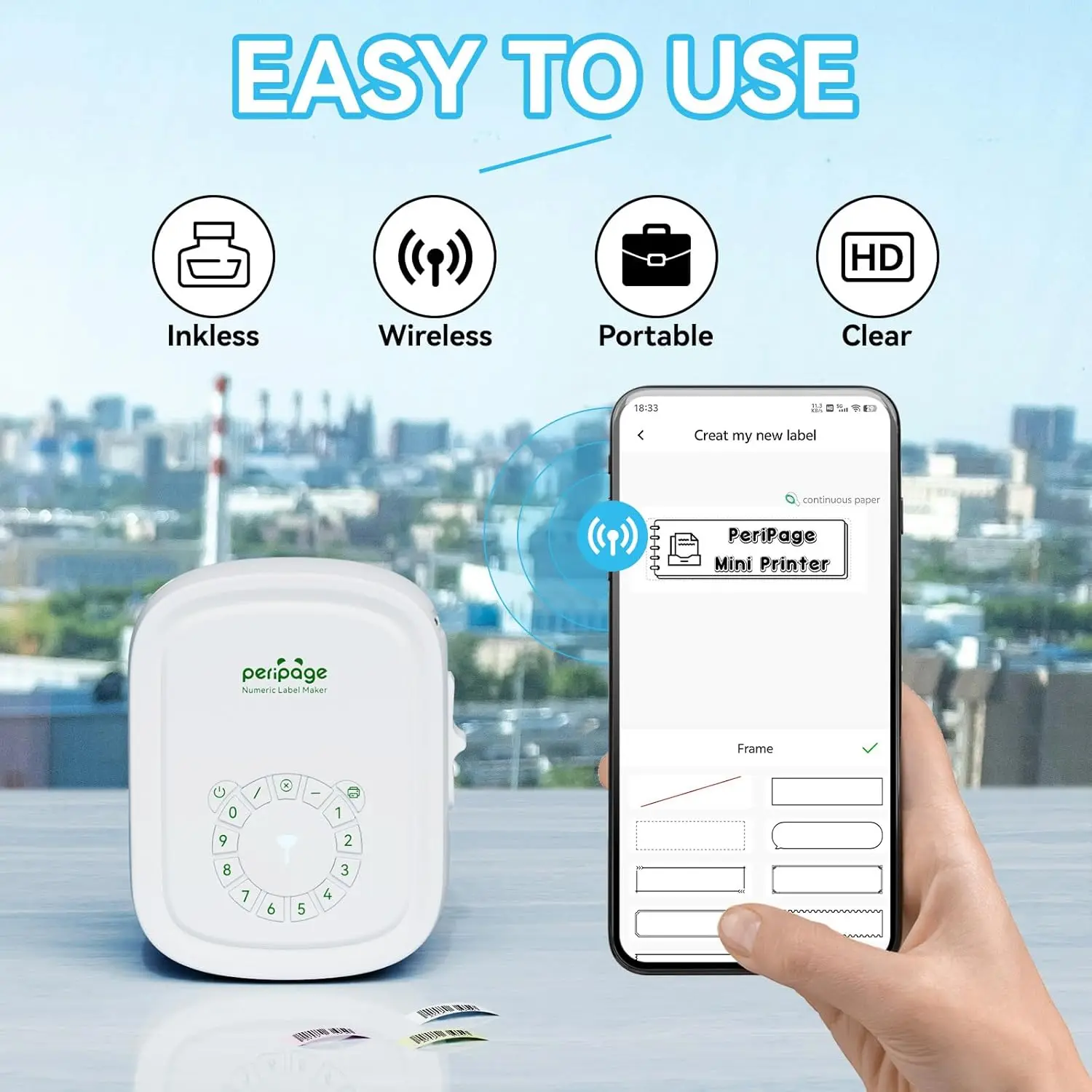 Peripage P10 PRO Label Maker Mini Portable Label Printer Rechargeable 12mm Adhesive Label Ribbon Printer Machine Similar to D110