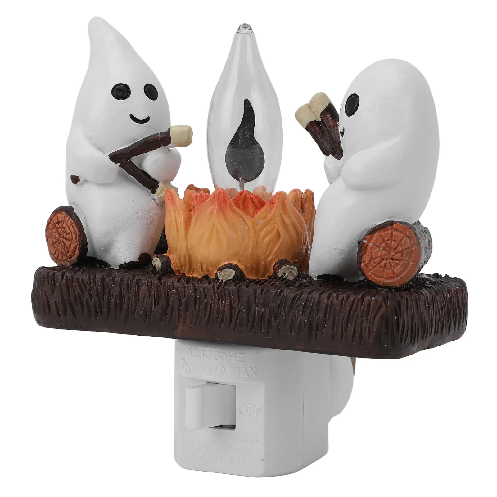 Ghost Campfire Flickering Night Light Indoor Figurine Lamp Resin Wall Campfire Night Light for Home Decoration