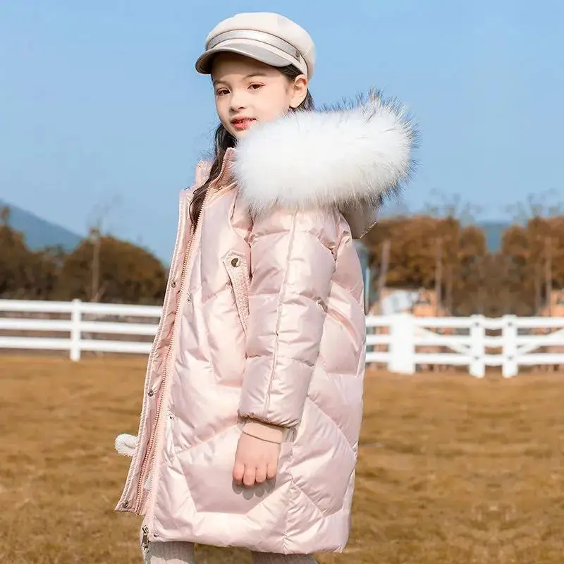

-30 Girl Winter Jacket Baby Outdoor Warm Plus Big Clothing Thick Coat Windproof Children Cotton clothes Kids Hooded Outerwear