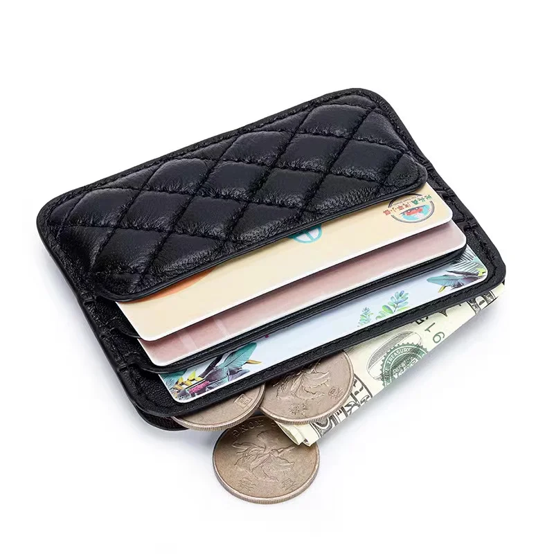 

Card bag Genuine leather women's bank ID card bag ultra-thin sheep pickup clip ID bag soft leather