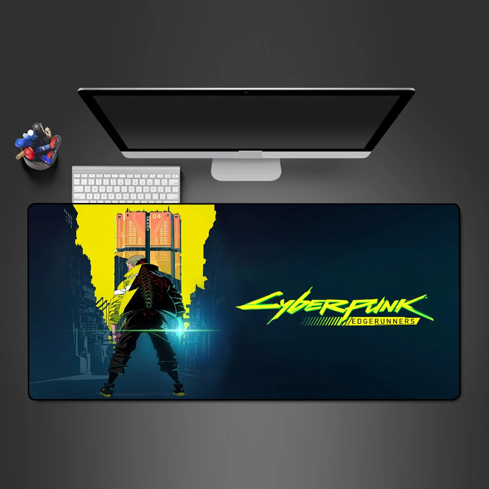 Anime Mouse Pad Cyberpunk Edgerunners Gaming Accessories Cute Black