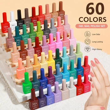 Mxsi 60 Colors Gel Nail Polish Set 15ml Glitter Soak Off UV Semi Permanent Varnish Art Salon Very Good Nail Accessories Gel Kit