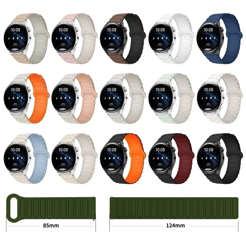 Sport Magnetic strap For Samsung Galaxy Watch 7 6 5 44 40mm 18mm 20mm 22mm Silicone Band for Huawei GT5 Correa Accessories