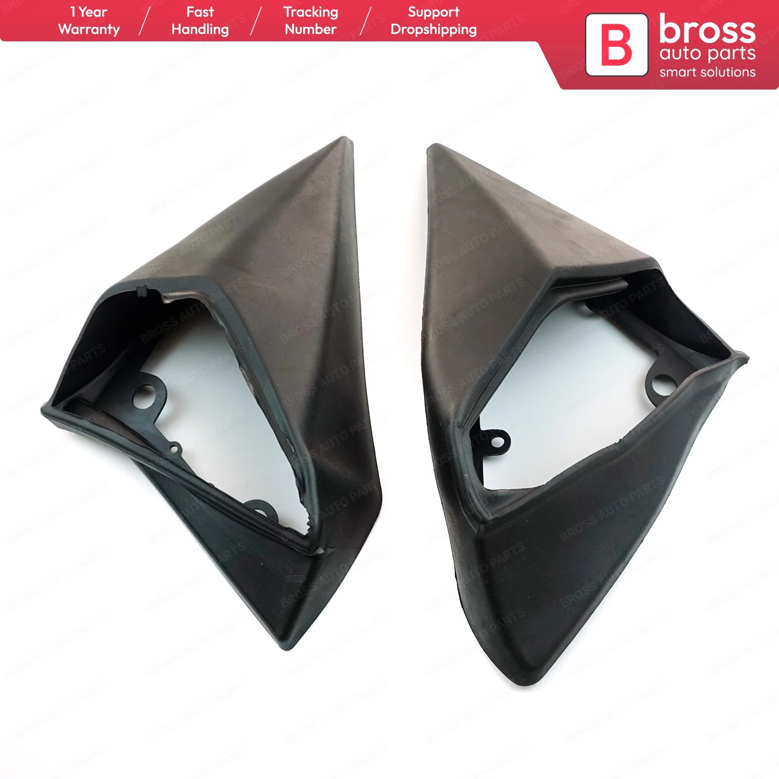Bross BSP846FBA Exterior Mirror Rubber Seals Pads L+R A1248107716 for Mercedes Benz W201/ W124 Bross Auto Parts