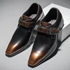 Luxury Gentleman Man Business 38~48 Wedding Formal Designer Mens Dress Casual Patent Leather Italian Monks Shoes for Men Loafers