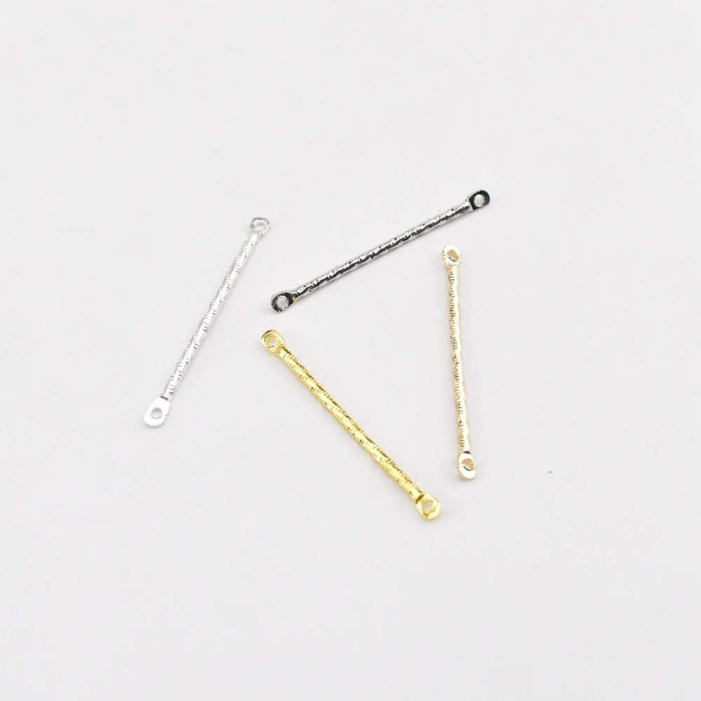 50Pcs/lot 15-30mm Double Eye Spiral Connector Headpins Embossing Thread Beading Head Pins For Jewelry Making Supplies