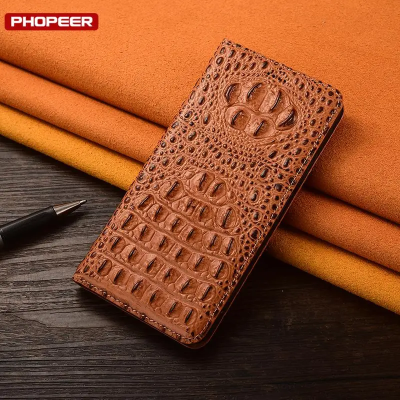 Premium Genuine Leather Flip Wallet Cover for iPhone - Elegant Book Design