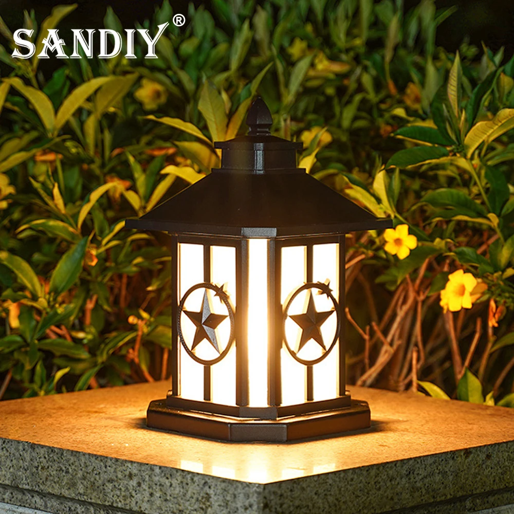 Outdoor Wall Lamps Retro Porch Light Vintage Fixtures Led Lighting for House Gate Patio Exterior Sconce Glass Shade E26/27