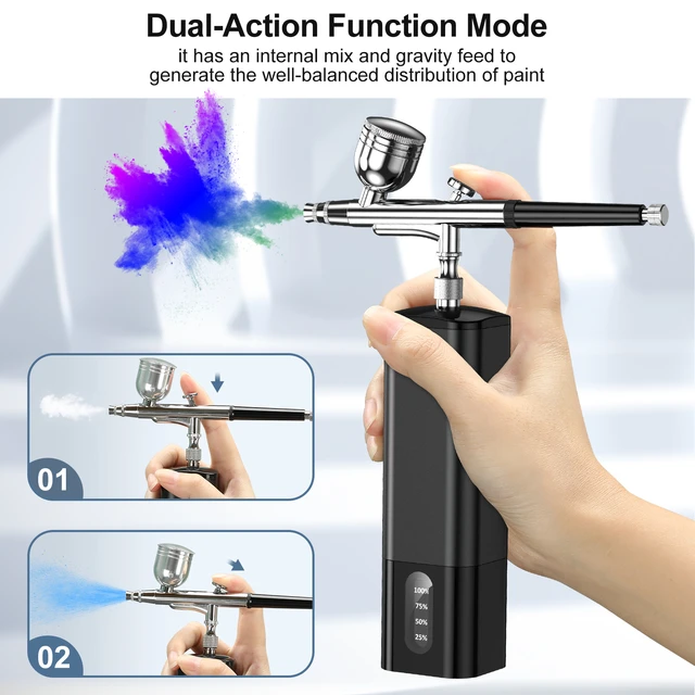 Mini Cordless Airbrush Kit with Air Compressor for Hobby Cake Decoration -  AliExpress