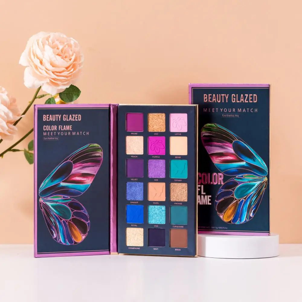 Beauty Glazed 18 цветов Палитра теней для век матовое стекло с перламутровым эффектом блестящие тени для век водостойкие стойкие Косметика для макияжа глаз
