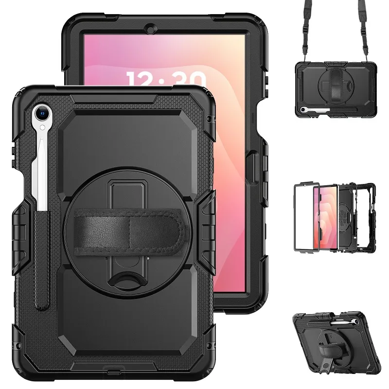 Shockproof Tablet Case with Screen Protector and Handle Belt Cover