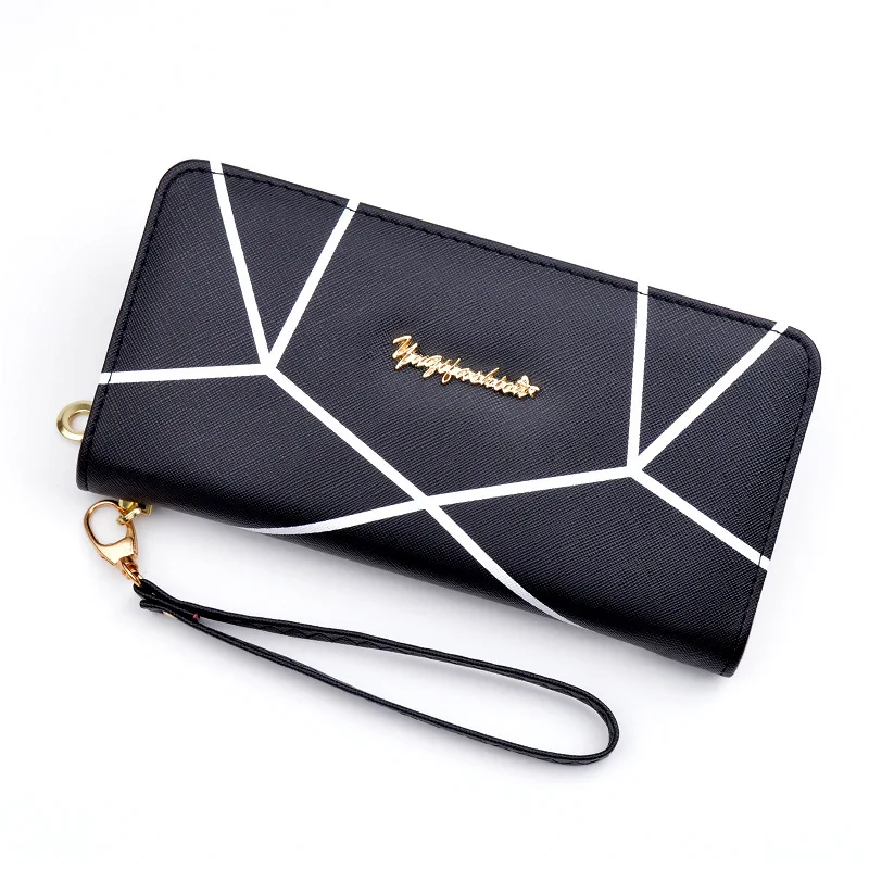 

High Quality Wristband Clutches Women Long Clutch Large Capacity Wallet Soft Leather Phone Bag Purse Student ID Card Holder