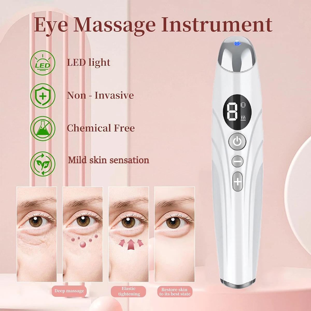 Electric EMS Eye Vibrator Massager Instrument Facial Lifting Device LED Red Light Heating for Eyes Skin Care Beauty Health Tools eye massager
