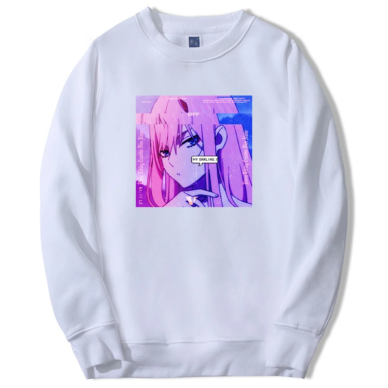 

DARLING In The FRANXX Anime Girl Graphic Hoodies 2022 Hot Sale 02 Zero Two Mens Sweatshirts Long Sleeve Round Neck Sportswear