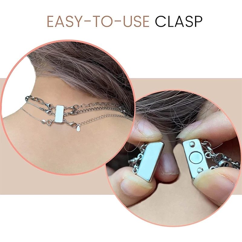 Prasacco 2 stuks ketting gelaagde sluitingen, magnetische ketting connector gouden magnetische ketting separator voor gelaagdheid meerdere strengen sluitingen voor gelaagde armband ketting