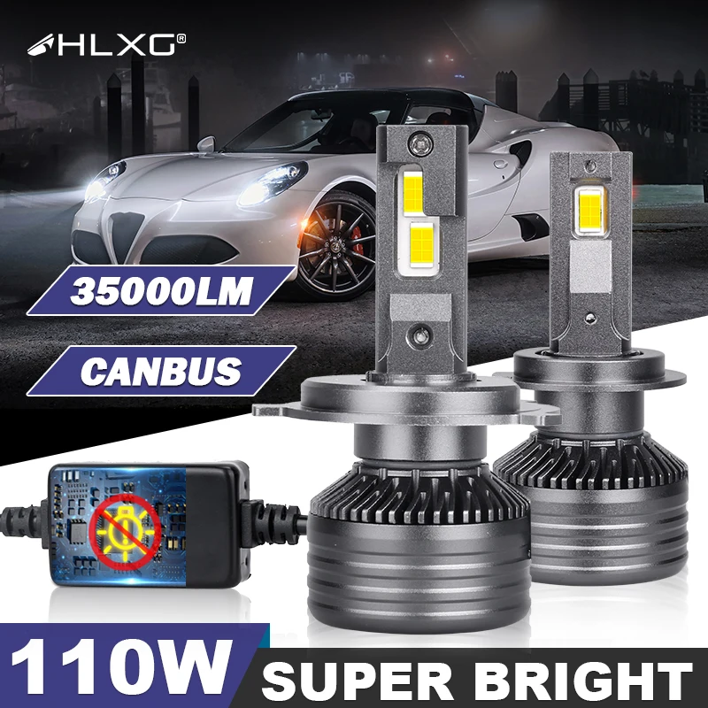 HLXG h4 led Canbus 35000LM luces led H8 H9 H11 9012 H7 LED HB3 9005 9006 HB4 LED headlight Bulbs 6000K 12V Car Light Auto Lamp