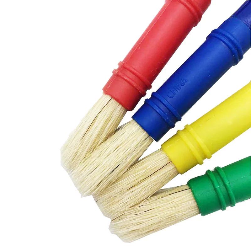 4pcs Kids Paint Brushes Jumbo Children's Artist Bristle Paint Brushes Washable Chubby Toddler Tempera Brushes for Kids Painting 3