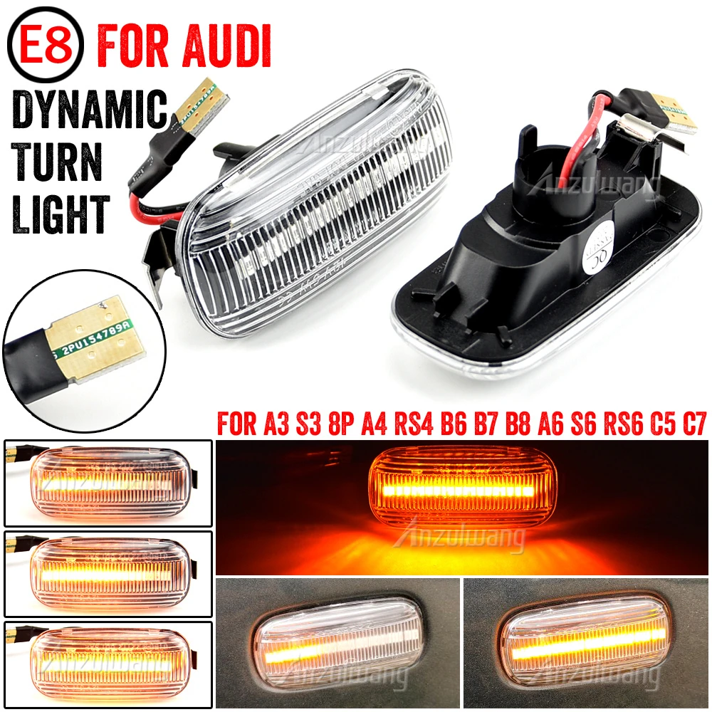 Sequential Flashing LED Turn Signal Side Marker Light Dynamic Interior
