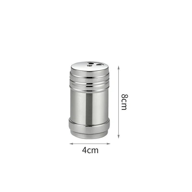 Seasoning Jar Stainless Steel Spice Jar Rotating Cover Barbecue Salt Sugar Bottle Shaker Pepper Home Kitchen