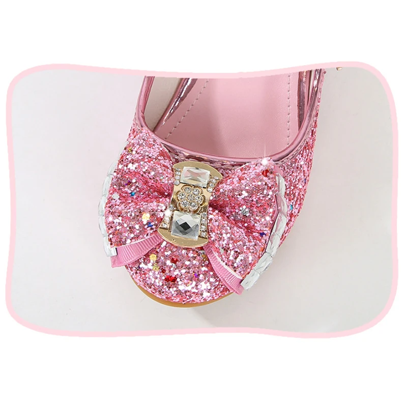 Princess Party Dress Up High Heels Shoes for Girls Kids Cosplay Wednesday Adams Black Sandals Pageant Graduation Ceremony Shoe 6