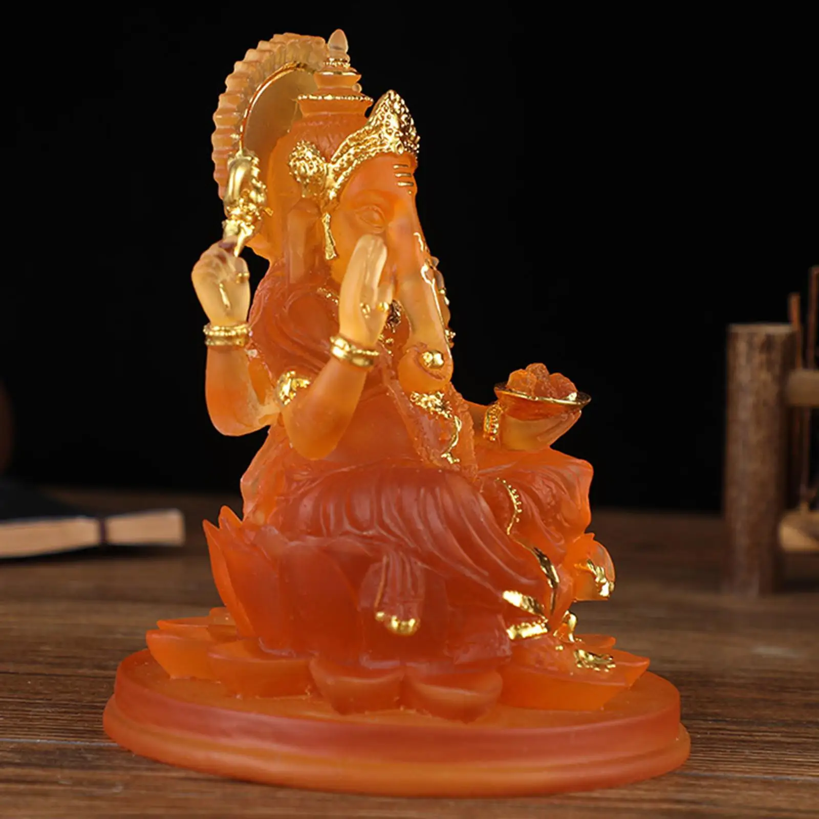 Hindu Elephant God Statue Indian Buddha Figurine for Car Meditation Decor