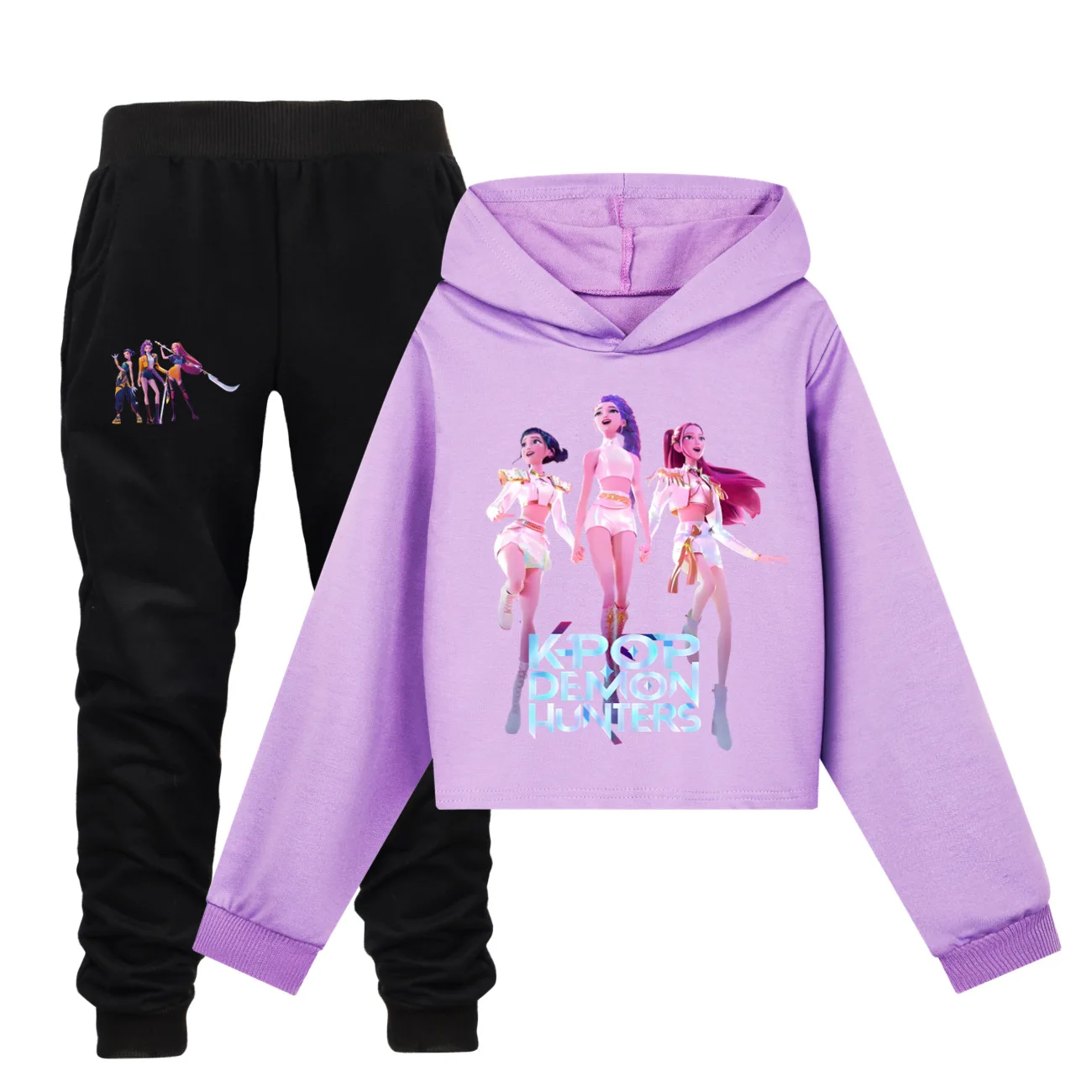 Chándal K-Pop Huntrix Para Niños - Sudadera Con Capucha + Pantalón Jogging, Tallas 2 A 16 Años, Estilo Anime Y2K