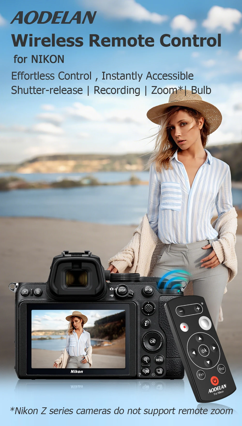 Replace ML-L7 Wireless Bluetooth Camera Remote Control Shutter Release for Z30