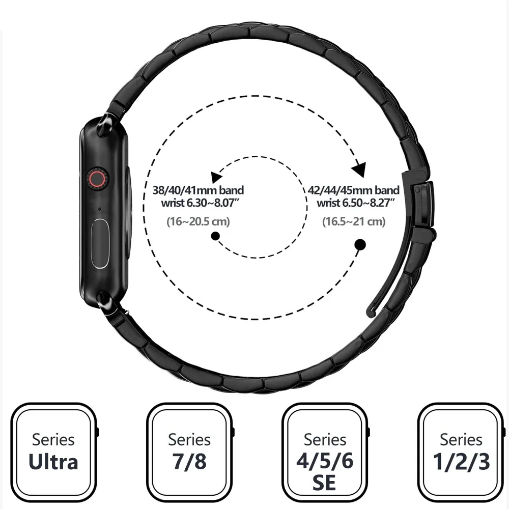 Premium Stainless Steel Watch Strap for Men - Metal Bracelet for Smartwatch
