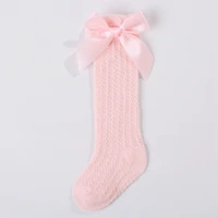 Pudcoco Baby Girls Knee High Socks Toddler Mesh Bowknot Breathable Dress Socks with Bow Little Girls Tube Stockings 2