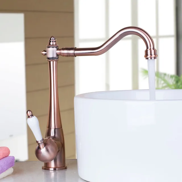 Torayvinoโบราณทองแดง/C Hrome/ลูกโลก/G Oldเสร็จสิ้นหมุนทองเหลืองเสร็จสิ้นดาดฟ้าติดแตะก๊อกน้ำอ่างล้างจานผสมก๊อก 5