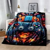Gamer flannel Print Soft Blanket Cartoon Game Controller Comfortable Warm All Seasons  for Sofa Bed Bedroom Office Travel 2