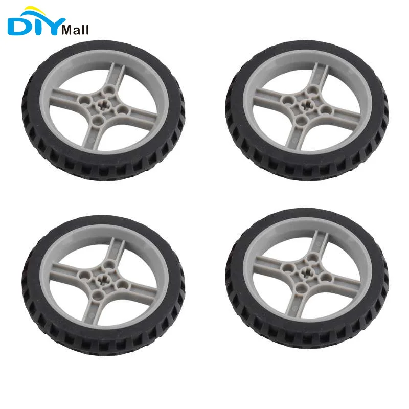 

4Pcs DIYmall Geekservo Cross Axle Wheels Tire Compatible With Legoeds Building Blocks Brick Microbit Geekservo